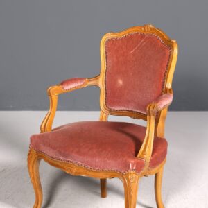 Edler Chippendale Armlehnstuhl Barock Stil Sekretär Stuhl Samt Stoff Sessel