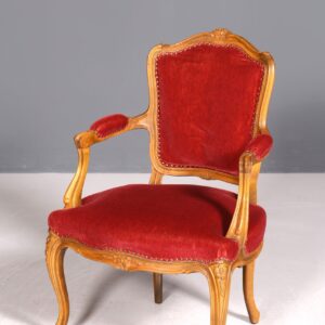 Wunderschöner Chippendale Armlehnstuhl Chippendale Stil Sekretär Stuhl Samt Stoff Sessel 2 von 2