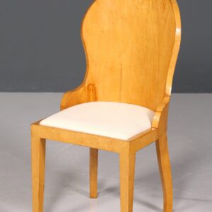 Stilvoller Art Deco Design Stuhl Biedermeier Stil Sekretär Stuhl Birke Esszimmer Stuhl 4 von 4