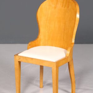 Stilvoller Art Deco Design Stuhl Biedermeier Stil Sekretär Stuhl Birke Esszimmer Stuhl 1 von 4