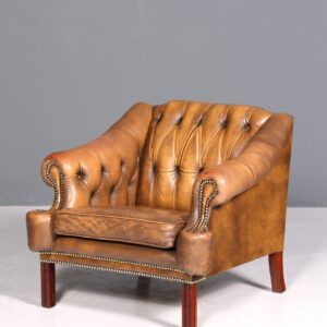 Wunderschöner seltener Chesterfield Sessel Englische Leder Armlehnsessel Herrensessel 1 von 2