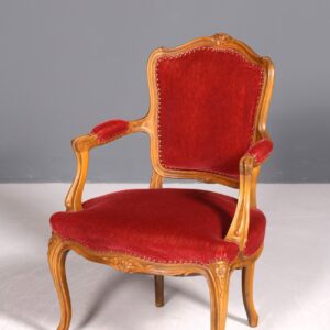 Wunderschöner Chippendale Armlehnstuhl Chippendale Stil Sekretär Stuhl Samt Stoff Sessel 1 von 2