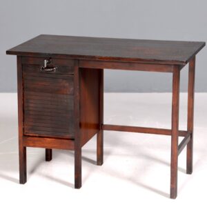 Stilvoller Bauhaus Rollladen Schreibtisch Mid Century echt Holz Bürotisch Office Table