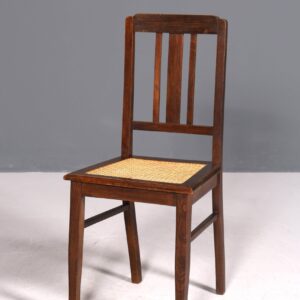 Traumhafter Jugendstil Stuhl Sekretär Stuhl Antik Eiche Korbgeflecht Küchenstuhl um 1900